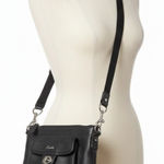 Coach  Swingpack Crossbody Bag Black Leather Turnlock Pocket Adjustable Strap Photo 0