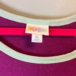 LuLaRoe Dress Purple & Aqua Colorblock Carly High-Low T-Shirt Dress Sz XL GUC Photo 2