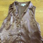 Cloth & Stone Brown Bronze Silky Preppy Career Coastal Whimsigoth Ballet Top XS Photo 1