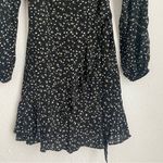 Altar'd State Altar’d State black dark floral long sleeve ruffle faux wrap mini dress size S Photo 2
