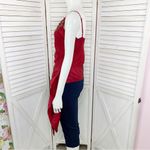 DStudio Silk Beaded Sash Tie Sleeveless Blouse Maroon Red 6 Red Photo 1