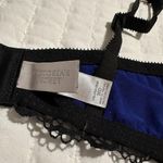 Victoria's Secret Victoria’s Secret Blue Shimmer & Black Unlined Demi Underwire Bra 36D Lace Photo 8