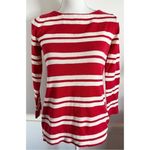J.Crew  • Cherry Red Striped Boatneck Sweater Photo 0