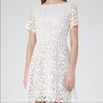 Reiss NEW NWT Eleania Lace Fit & Flare Open Back Dress In Off White/Ash Photo 4