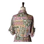 Dress Forum Dress Women Small Green Floral Paisley Elaina Button Down Shirt Mini Photo 6