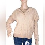 Hippie Rose  Cable-Knit Hoodie Sweater Photo 0