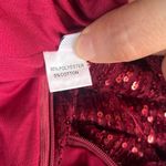 Y2K Luxe Dress Red Sequin Mini Dress Sz S Mesh Cutout Clubwear Glam Holiday NYE Photo 11