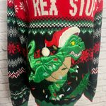 Holiday Time Dinosaur Ugly Christmas Sweater Women Size Medium Photo 1