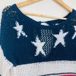 Hollister  red white and blue American flag pattern open weave sweater. Size XS Photo 1
