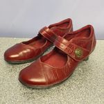 Taos Samba Burgundy Leather Mary Jane’s Size 8 EUC Red Photo 2
