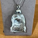Vintage Buddha “Rub My Belly For Good Luck” silver tone pendant and necklace Photo 3