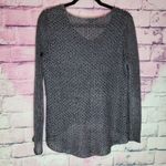 Helmut Lang  100% LINEN KNIT MARLED NAVY TAN HI LOW V NECK TUNIC SWEATER SMALL Photo 1