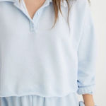 Aerie Fleece of Mind Cropped Polo Sweatshirt Size Medium Photo 0