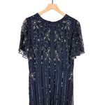Mac Duggal Sequin Embellished Beaded Faux Wrap Gown Navy Blue Sz 14 NWT 93654 Photo 9