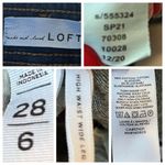 Loft Jeans High Waist Wide Leg 11” High Rise Crop Dark Wash Women’s Size 6 Photo 6