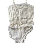 Victoria's Secret VTG Victoria’s Secret White Cotton 1Pc Teddy Sz M Lace Pleating Satin Buttons Photo 7