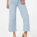 7 For All Mankind Jen7 7 for All Man Kind Crop Wide Leg Jeans Pinstripe 14 NEW Photo 0