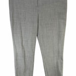 Theory Jin Cropped Pants 8 Gray Wool Blend Cuffed Straight Modern City Preppy Photo 0