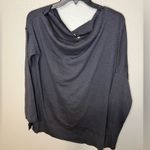 Free People We The Free grey Ribbed Long Sleeve Blouse Soft Oversized Drop Sleeve Photo 0