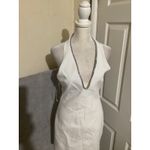 ZARA  Flawed White Halter Neck Mini Dress Rhinestone Neckline Chain Detail Size M Photo 1