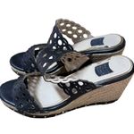 White House | Black Market Black Cutout Leather Sandals Size 8 Photo 2