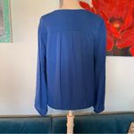 Joie  Silk Blouse Shirt Vneck Tunic Royal Blue XS X-Small Top Shirt Photo 3