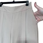 ZARA Wide Leg Crop Trousers Khaki Beige Pants Pleated High Waist Chinos Women’s Sz M Photo 4