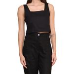 Central Park West NWT  Linen Blend Hazel Top in Black Photo 4