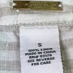 Magaschoni White Taupe Stripe Sleeveless Shirt Top Blouse 100% Linen Size Small Photo 9