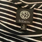 Bobeau  Black White Stripes Sleeveless Crew Neck Twist Hem Textured Tank Size S Photo 10