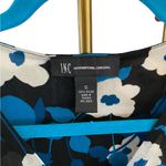 Vintage Y2k INC Floral Blue & Black Women's Mesh tie back Flutter sleeve Top Photo 3