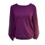 HARLOWE & Graham women sweatshirt top puff tule sleeves sz M Size M Photo 1