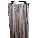 Westport Women's 2X Striped Linen Blend Drawstring Waist Lounge Pants Photo 1