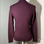 EXPRESS Merino Wool Blend V-Neck Sweater Plum Long Sleeve Size Small Burgundy Photo 4