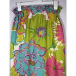 LAROQUE Floral Colorful Summer Maxi Skirt Bright Elastic Waist Preppy Small Pink Photo 4