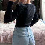 Gap Black Ribbed Longsleeve Bodysuit Photo 2