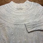 Vintage 90’s Cableknit Cotton Cottagecore Sweater XS White Photo 4