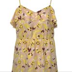 Tibi Silk Floral Abstract Mini Ruffle Tunic Dress Size 8 Yellow Pink Floral Photo 8
