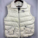 Women’s  2XL Cream Quilted Puffer Vest with Harley Davidson Logo Photo 0