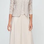 Alex Evenings  Bethany Lace Jacket Dress Set Taupe 8 Photo 0