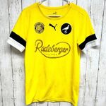 Puma Top Women Size S Jersey Short Sleeve NYC Footy Round Neck Polyester Yellow Photo 0