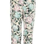 J.Jill  Floral Spring Blue Pink Flowers Linen Stretch Pants Size Large EUC #2778 Photo 0