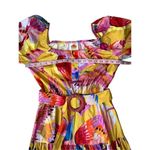 Farm Rio  Neon Macaws Puff Sleeve Belted Cotton Maxi Dress Photo 11