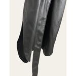 Tibi  Black Faux Leather Long Sleeve Belted Midi Dress Size 10 Photo 5