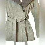 Sebby  Tan & Brown‎ Hooded Knit Belted Jacket Size Small Warm | Cozy | Fall Photo 2