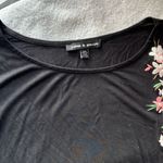 Cable & Gauge Long Sleeve Top top with floral embroidery and bell sheer sleeves Photo 4