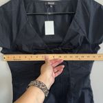 Madewell NWT Twist Front Seamed Cotton Top Black Woman’s Size 0 XS Short Sleeve Photo 4