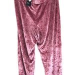 JM Collection  Pants Crushed Velvet Embroidered Pull On Wide Leg Pink XL Photo 3