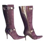 Donald Pliner Purple Suede and Leather Boot Shoe Embellished Studs NWT New $695 Photo 2