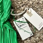 Good American Plisse Bungee Strap Crop Top In Summer Green NWT SZ 00/0 XS/S Photo 3